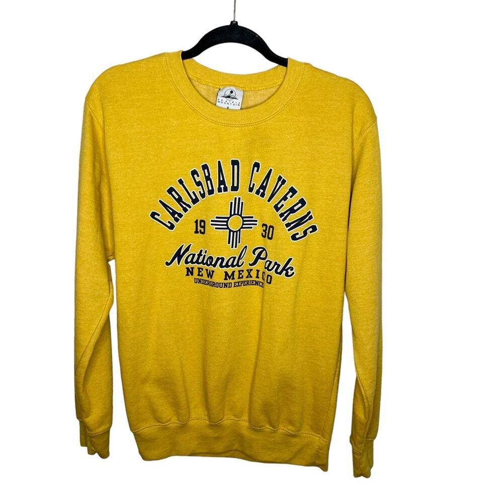 PRAIRIE MOUNTAIN / mustard yellow Carlsbad Caverns National Park sweatshirt / S